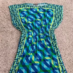 Abstract Pull-over Cinch Waist Dress